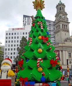 Lego Christmas Tree In The City paint by numbers