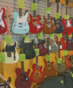 elctric guitars on the wall diamond painting
