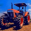 Red Kubota Tractor paint by numbers