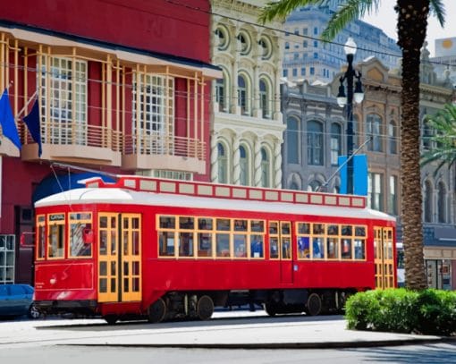 New Orleans Red Tram paint by numbers