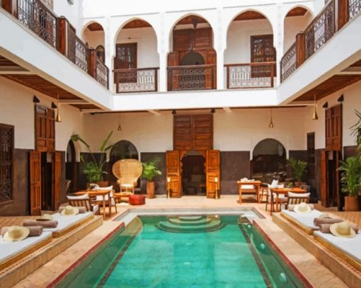 Charming Traditional Moroccan Hotel paint by numbers