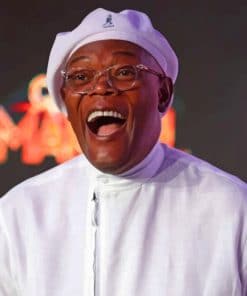 Samuel Jackson Laughing Closeup paint by numbers