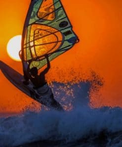 Windsurfing Silhouette paint By Numbers