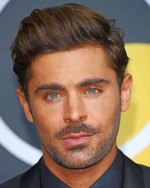 Zac Efron Portrait paint by numbers