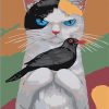 White Cat And Crow Paint by numbers