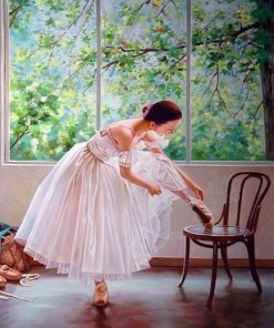 White Skirt Ballerina paint by numbers