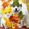 Autumn Cat and Dog Paint by numbers