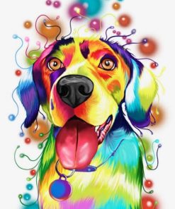 Colorful Retriever Dog paint by numbers