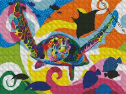 Colorful Sea Turtle diamond painting