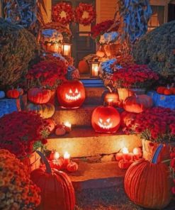 Outdoor Halloween Pumpkins