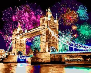 London Tower Bridge With Firework paint by numbers