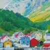 Norway colored houses diamond paintings