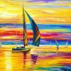 Colorful Sailing Boat paint by numbers