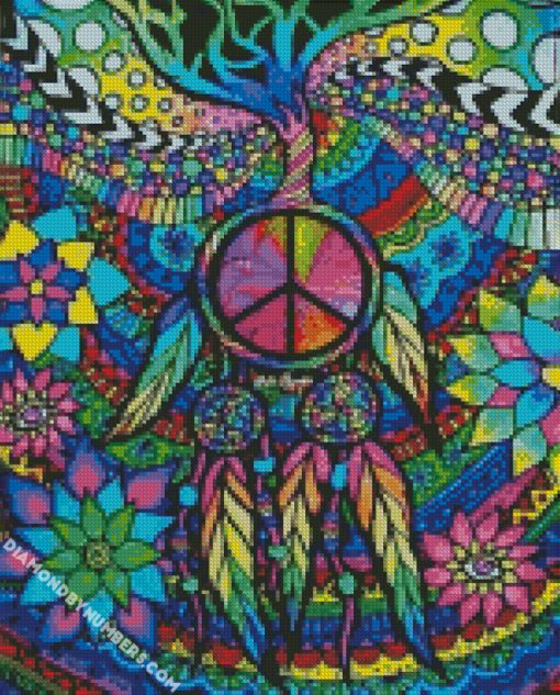 Trippy Cool Peace sign Diamond Painting