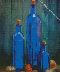 aesthetic Blue bottles diamond paintings