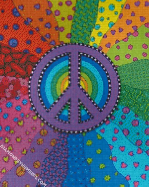 aesthetic abstract colorful peace sign Diamond Paintings