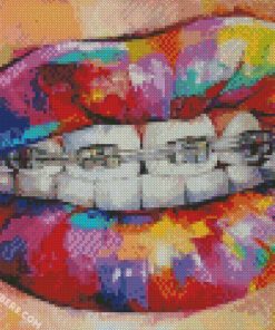 aesthetic colorful lips Diamond Painting
