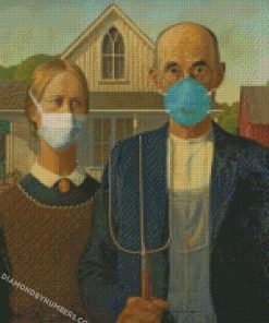 american gothic with masks diamond paintings