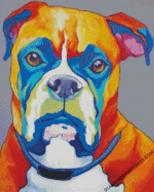 boxer dog pop art diamond paintings