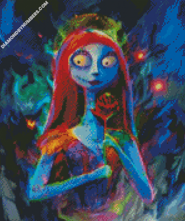 Colorful Sally Nightmare Before Christmas - 5D Diamond Painting -  DiamondByNumbers - Diamond Painting art