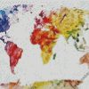 colorful world map diamond paintings