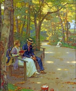 Couple In A Garden Paint by numbers