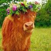 Cow Wearing Flower Crown Paint by numbers