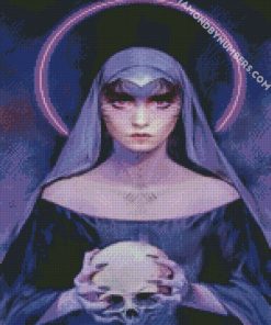 gothic woman and skull diamond painting