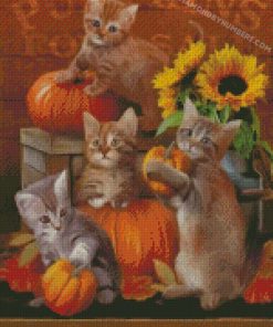 happy halloween with kittens diamond paintings