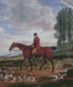 horses and hunting hounds diamond paintings