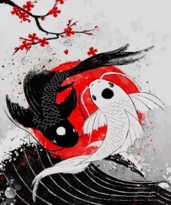 Yin Yang Koi Fishes Paint by numbers