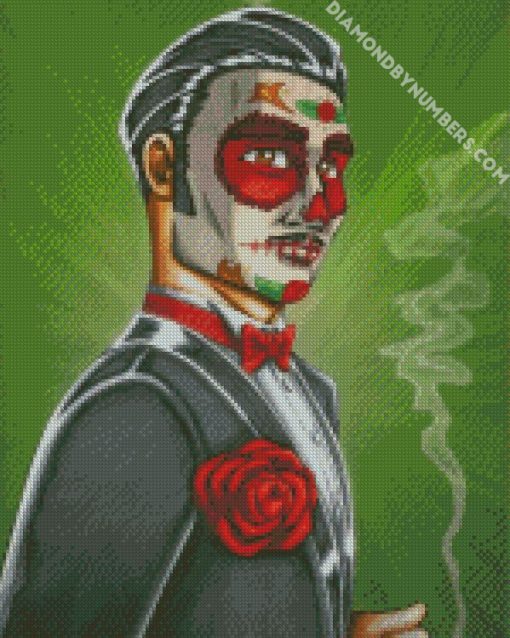mexican sugar skull man diamond painting