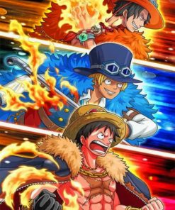 One Piece Luffy Ace Sabo Paint by numbers
