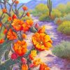 Orange Flowers And Cactus paint by numbers