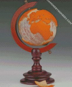 orange world map diamond paintings