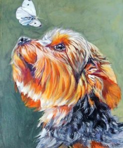 Yorkie And Butterfly Paint by numbers