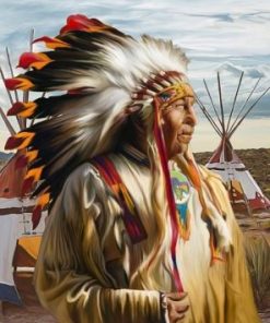 American Indian Man paint by numbers