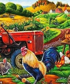 Animals In Farm Field Paint by numbers