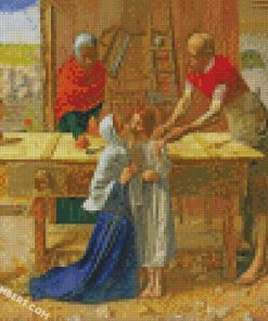 Christ in the House of His Parents pre raphaelite diamond paintings