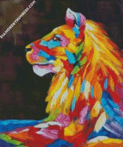 Colorful King Lion Animals diamond painting