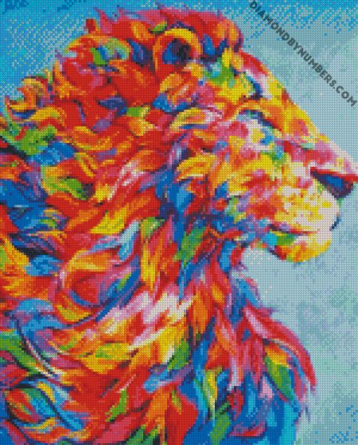 Colorful Lion diamond painting