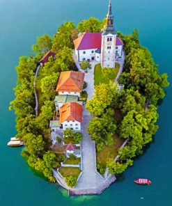 Lake Bled Slovenia paint by numbers