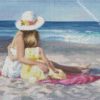 Mother and Daughter In Beach diamond painting