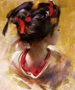 Woman With Japanese Hairstyle Paint by numbers