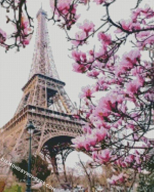 Pink Blossom in Paris diamond paintings