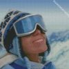 Skiing woman with Glasses diamond paintings