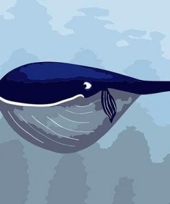 Blue Whale And Little Turtle Paint by numbers