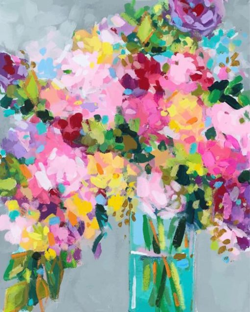 Abstract Colorful Flowers Paint by numbers
