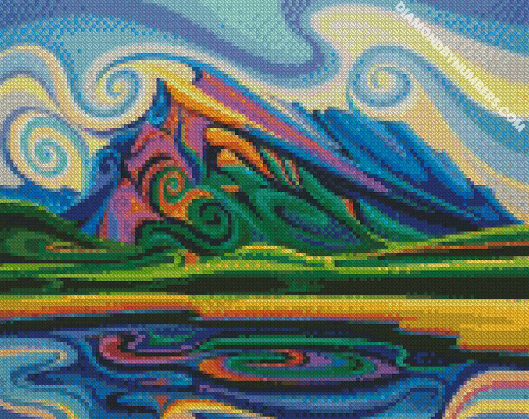 Abstract Mountains - 5D Diamond Painting - DiamondByNumbers 