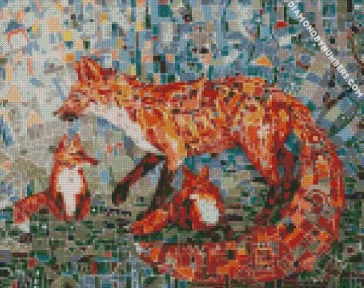 aesthetic fox animal mosaic diamond painting